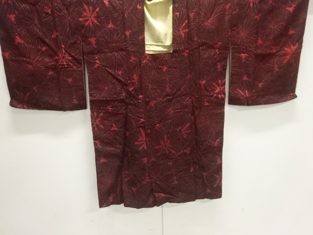 JAPANESE KIMONO / ANTIQUE TAISHO ROMANTIC WANA LOOP VELVET CHRYSANTHEM